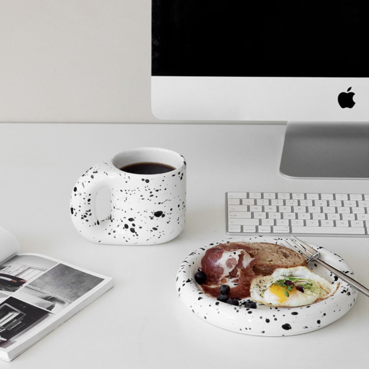 More - Chunky Speckled Cream Ceramic Mug Breakfast Set-Drinkware- A Bit Sleepy | Homedecor Concept Store