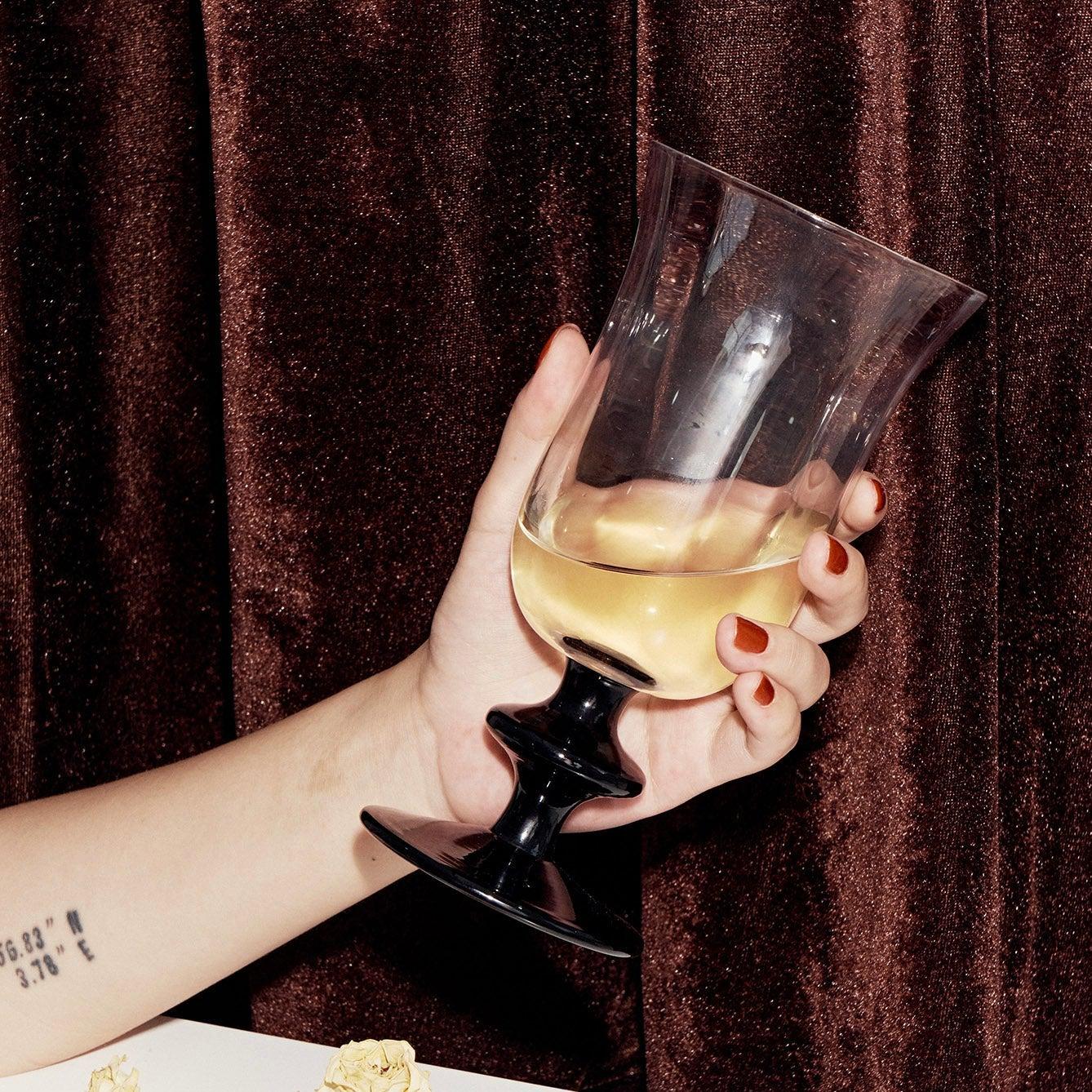 SRM - Black Tulip Goblet-Drinkware- A Bit Sleepy | Homedecor Concept Store