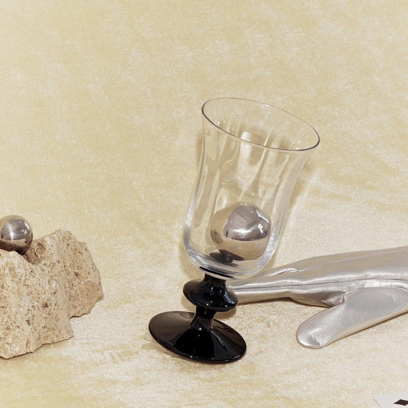 SRM - Black Tulip Goblet-Drinkware- A Bit Sleepy | Homedecor Concept Store
