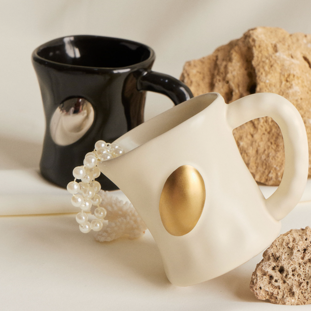 SRM - Golden Egg Handcrafted Ceramic Mug-Drinkware- A Bit Sleepy | Homedecor Concept Store