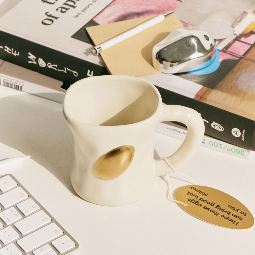 SRM - Golden Egg Handcrafted Ceramic Mug-Drinkware- A Bit Sleepy | Homedecor Concept Store