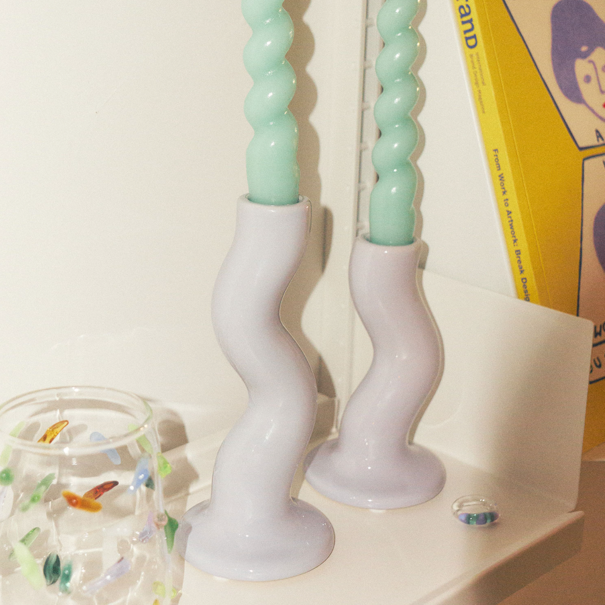 SRM - Twisty Polished Ceramic Candle Holder-Furnishings- A Bit Sleepy | Homedecor Concept Store