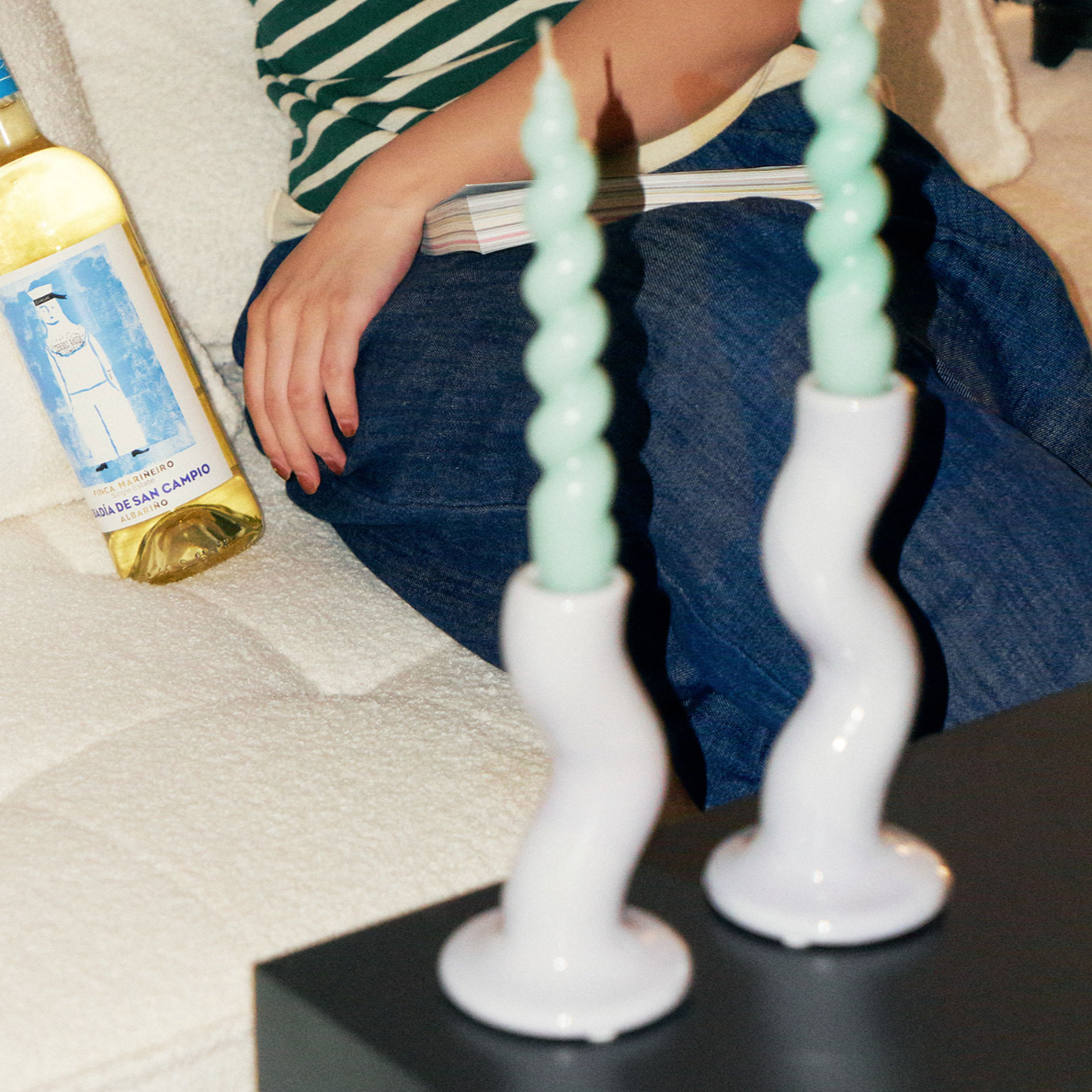 SRM - Twisty Polished Ceramic Candle Holder-Furnishings- A Bit Sleepy | Homedecor Concept Store