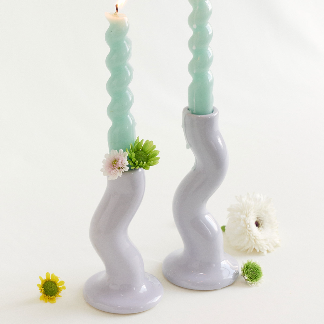 SRM - Twisty Polished Ceramic Candle Holder-Furnishings- A Bit Sleepy | Homedecor Concept Store