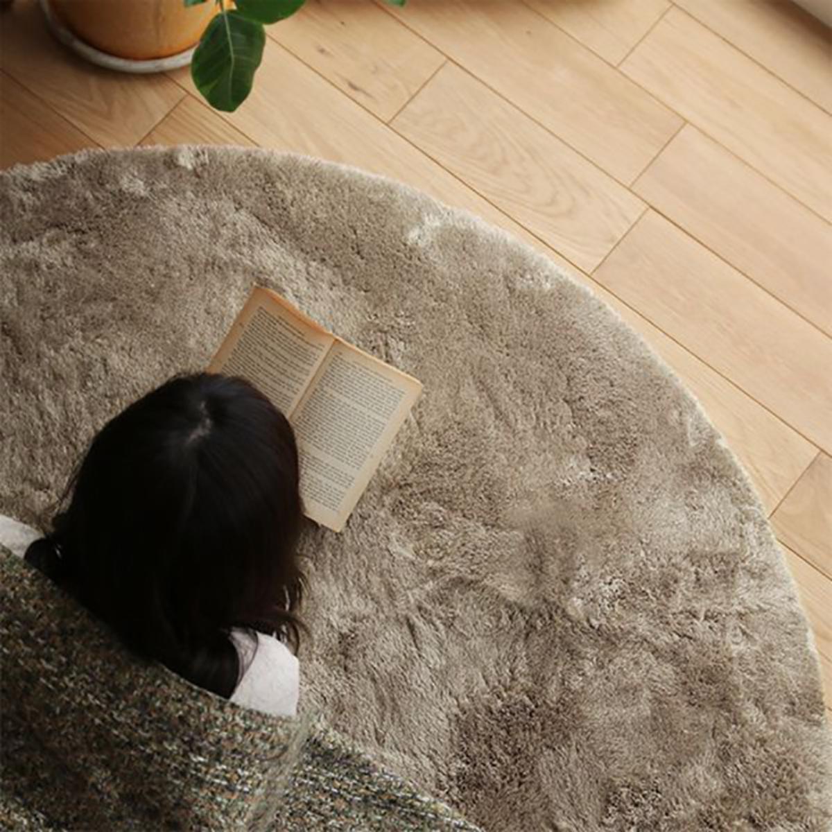 Japanese Microfiber Furry Rug (Round)-Floor rugs- A Bit Sleepy | Homedecor Concept Store