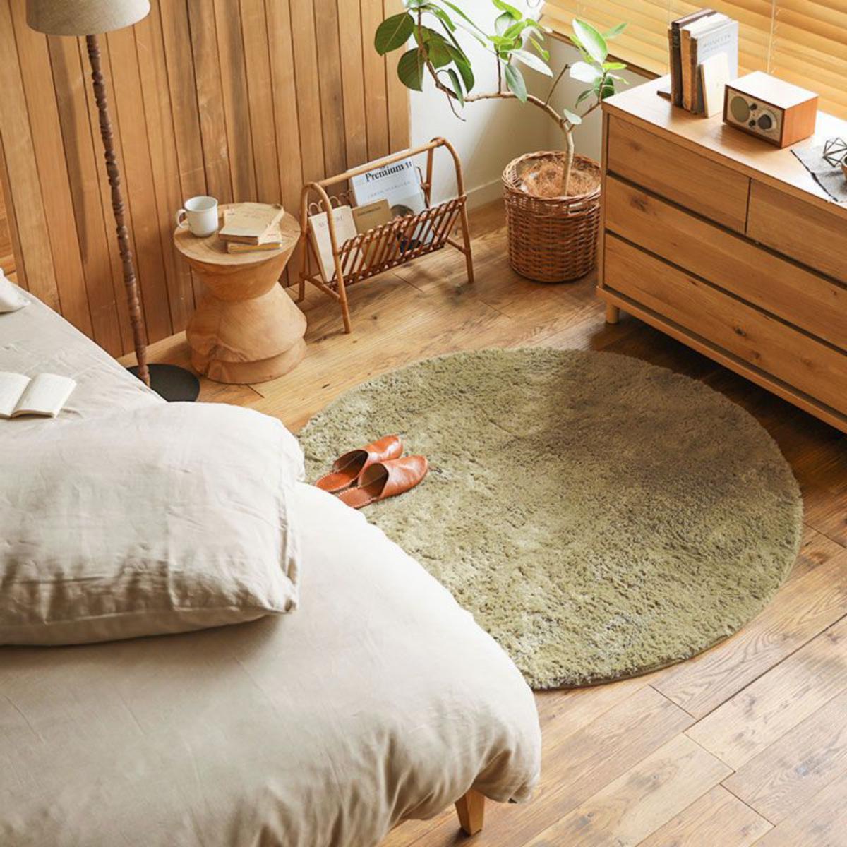 Japanese Microfiber Furry Rug (Round)-Floor rugs- A Bit Sleepy | Homedecor Concept Store