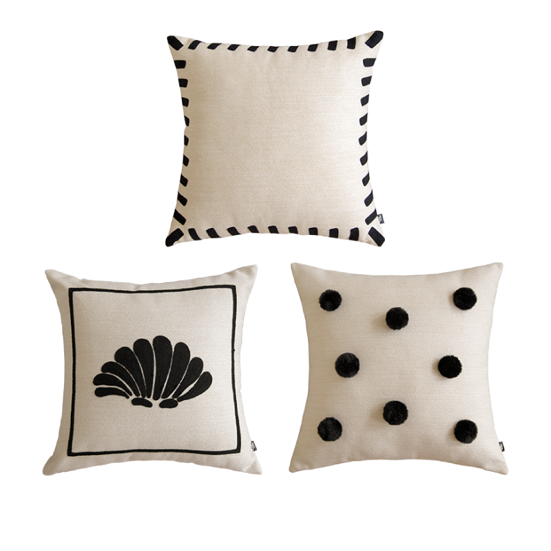 More - Mono Nordic Cream Cushion Throw Pillow Series-Furnishings- A Bit Sleepy | Homedecor Concept Store