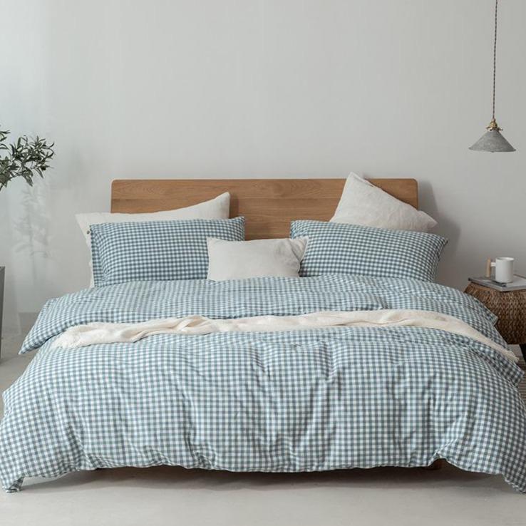 MilkTea Checker Bedding Set (3 colors)-Textiles- A Bit Sleepy | Homedecor Concept Store