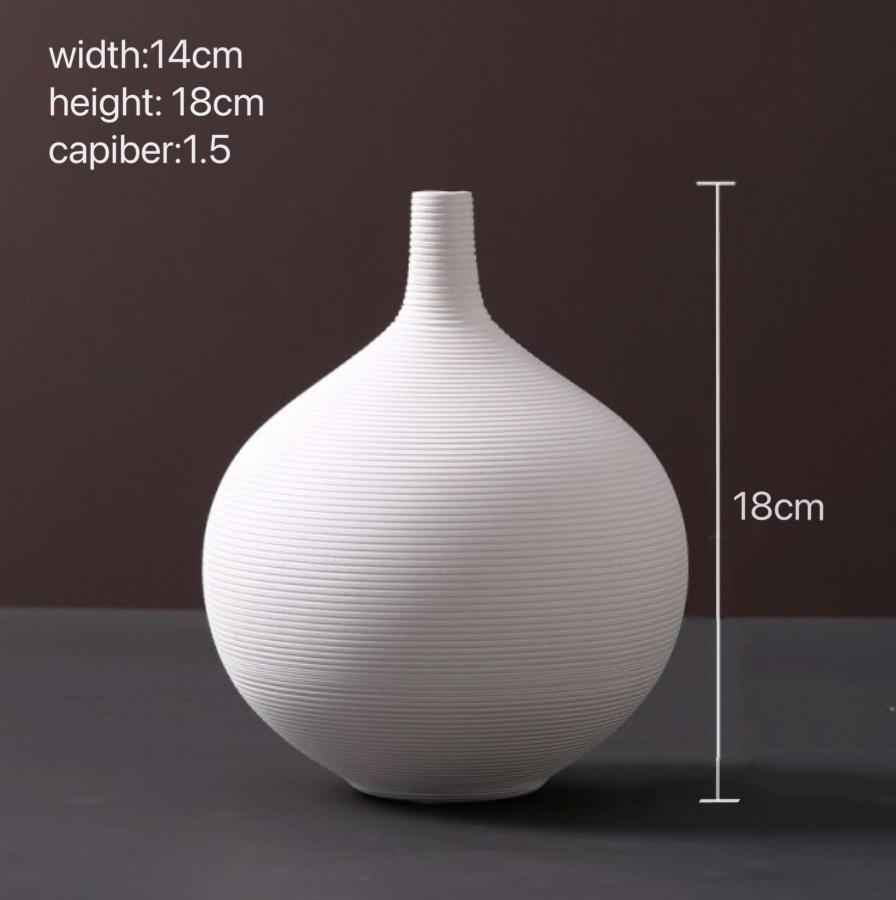 Modern Thread Plain Ceramic Vase-Furnishings- A Bit Sleepy | Homedecor Concept Store