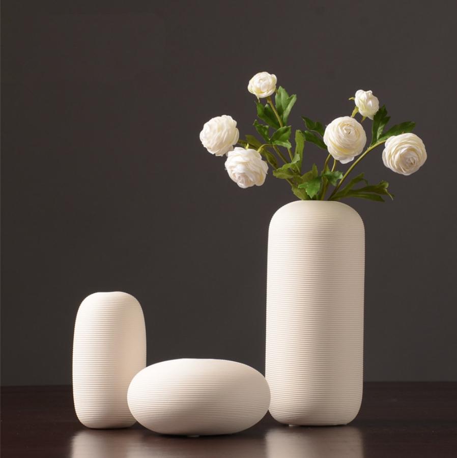 Modern Thread Plain Ceramic Vase-Furnishings- A Bit Sleepy | Homedecor Concept Store