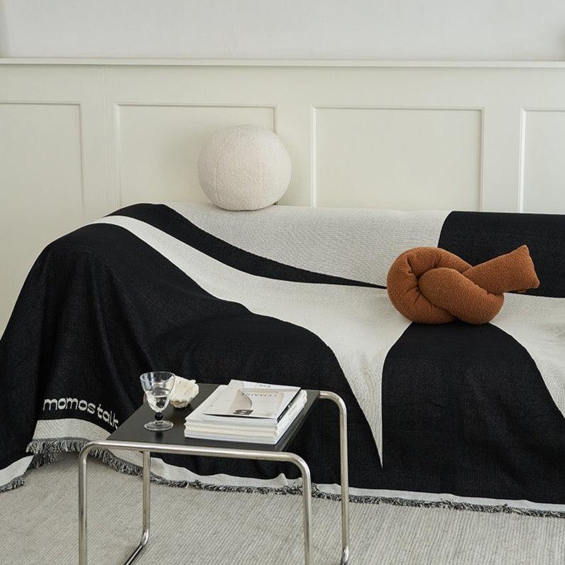 Momo - Abstract Tassel Knit Functional Throw Blanket-Textiles- A Bit Sleepy | Homedecor Concept Store