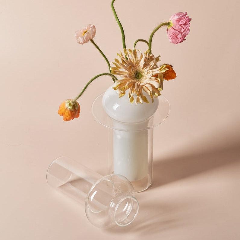 Momo - Double Layer Glass Vase-Furnishings- A Bit Sleepy | Homedecor Concept Store