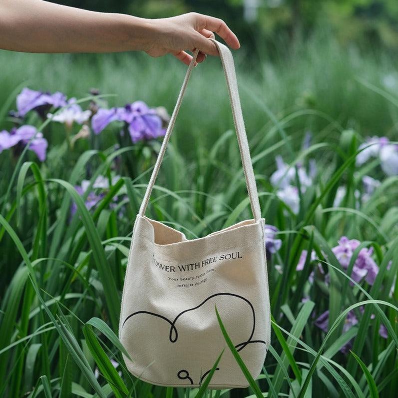 Momo - Flower Soul Canvas Tote Bag – A Bit Sleepy. Homedecor