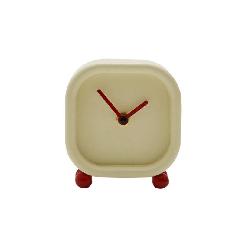 Momo - Mini Cream Plain Wooden Tabletop Clock-Furnishings- A Bit Sleepy | Homedecor Concept Store