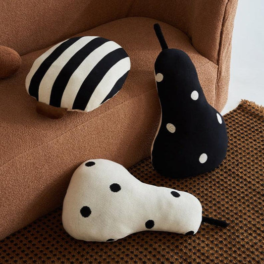 Momo - Pear Polka Dot Knitted Throw Pillow Series-Textiles- A Bit Sleepy | Homedecor Concept Store