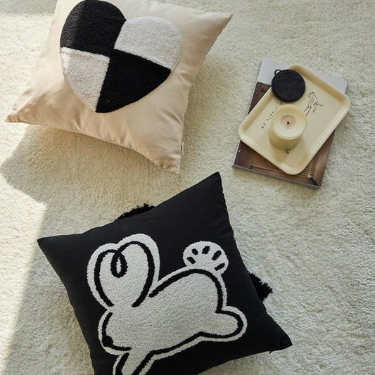 Momo - Rabbit Love Cotton Tufted Stitch Throw Pillow-Textiles- A Bit Sleepy | Homedecor Concept Store