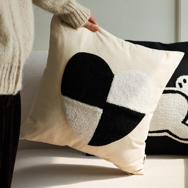 Momo - Rabbit Love Cotton Tufted Stitch Throw Pillow-Textiles- A Bit Sleepy | Homedecor Concept Store