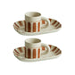 Momo - Vintage Hand-painted Striped Mug Saucer Set-Drinkware- A Bit Sleepy | Homedecor Concept Store