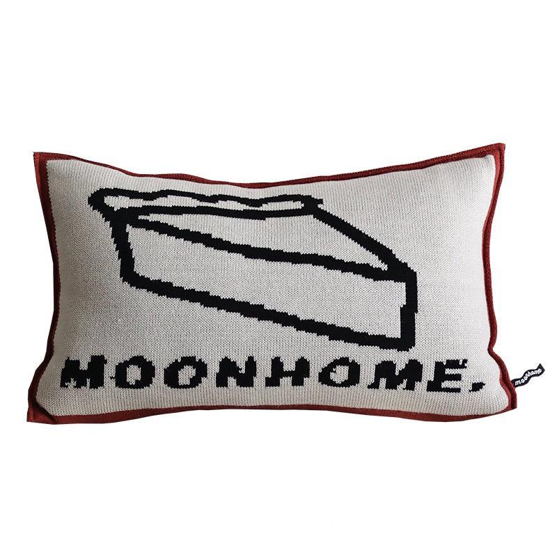 Moon - Cream Chestnut Cake Knitted Throw Pillow-Textiles- A Bit Sleepy | Homedecor Concept Store