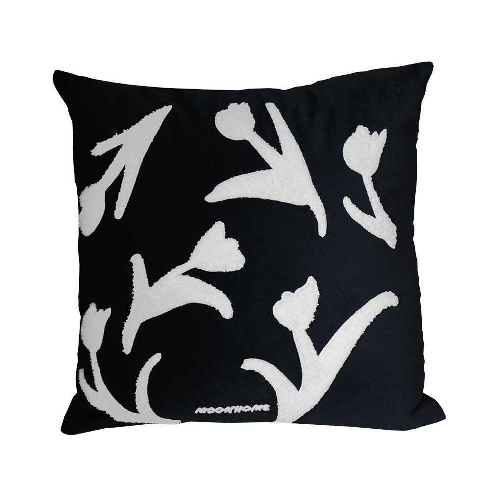 Moon - Daydream Flower Embroidered Throw Pillow-Textiles- A Bit Sleepy | Homedecor Concept Store
