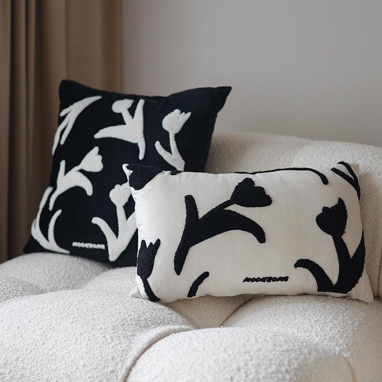 Moon - Daydream Flower Embroidered Throw Pillow-Textiles- A Bit Sleepy | Homedecor Concept Store
