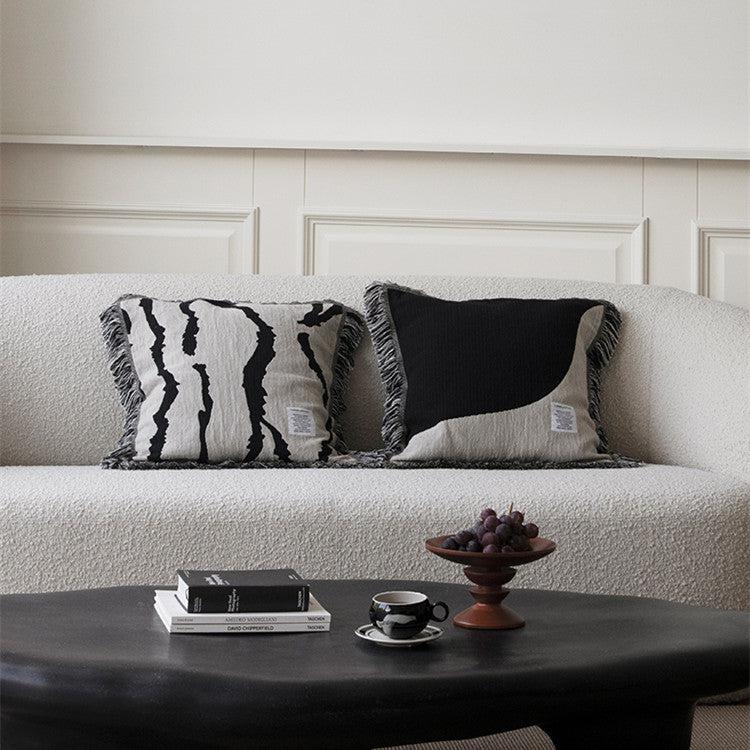 More - Abstract Woven Tassel Throw Pillow-Textiles- A Bit Sleepy | Homedecor Concept Store