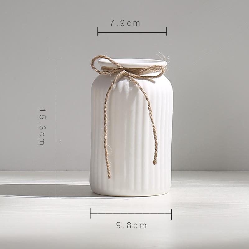 Plain White Hemp Rope Vase-Furnishings- A Bit Sleepy | Homedecor Concept Store