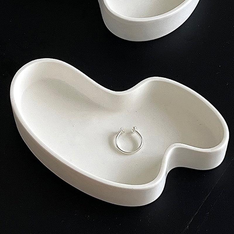 R.F - Plain White Ink Splash Irregular Plate-Drinkware- A Bit Sleepy | Homedecor Concept Store