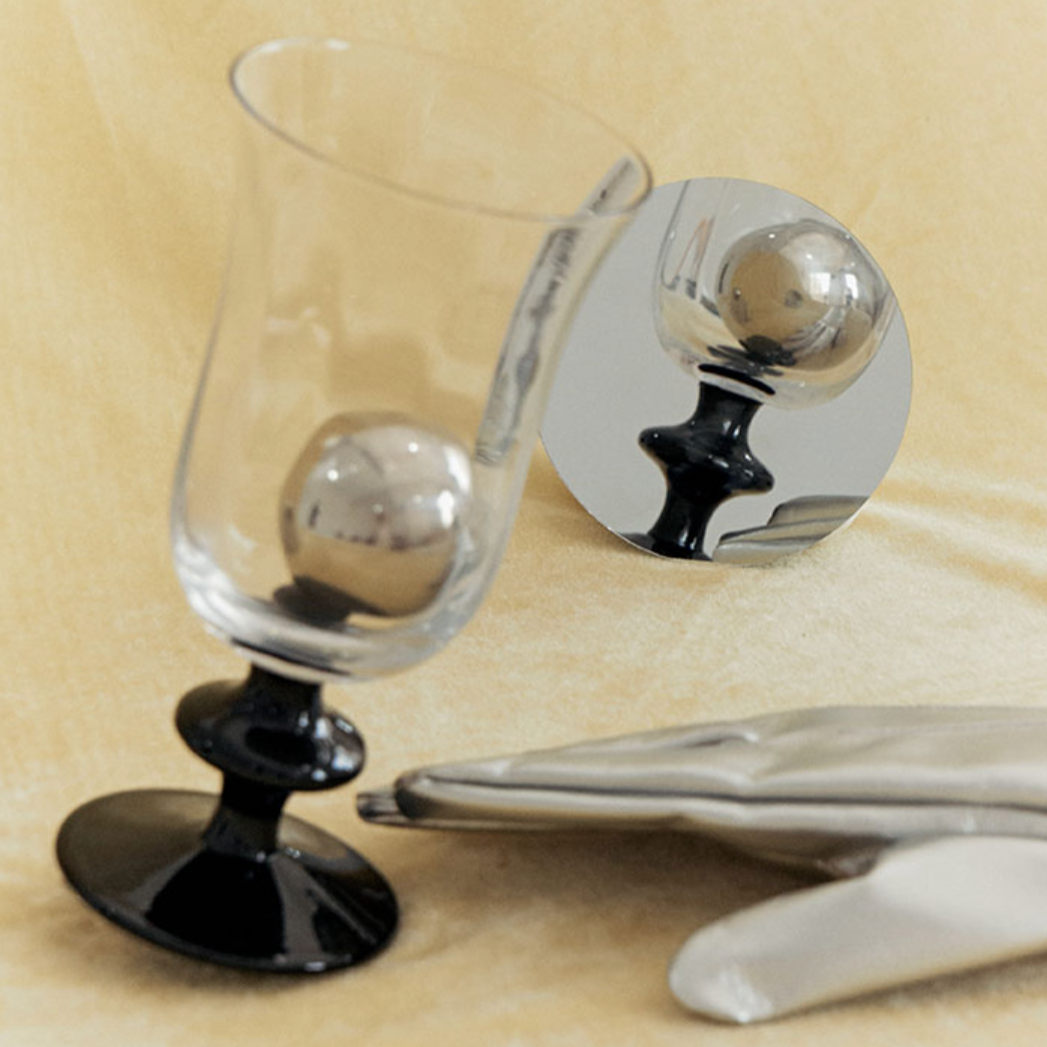 SRM - Black Tulip Goblet-Drinkware- A Bit Sleepy | Homedecor Concept Store