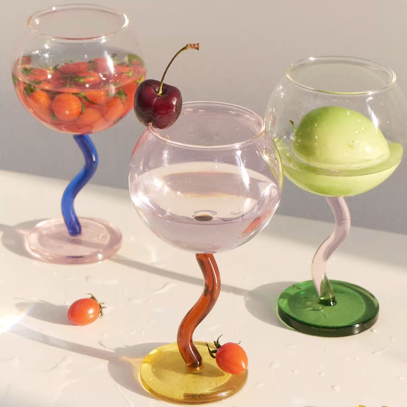 SRM - Candy Bubble Spiral Wine Glass Goblet-Drinkware- A Bit Sleepy | Homedecor Concept Store