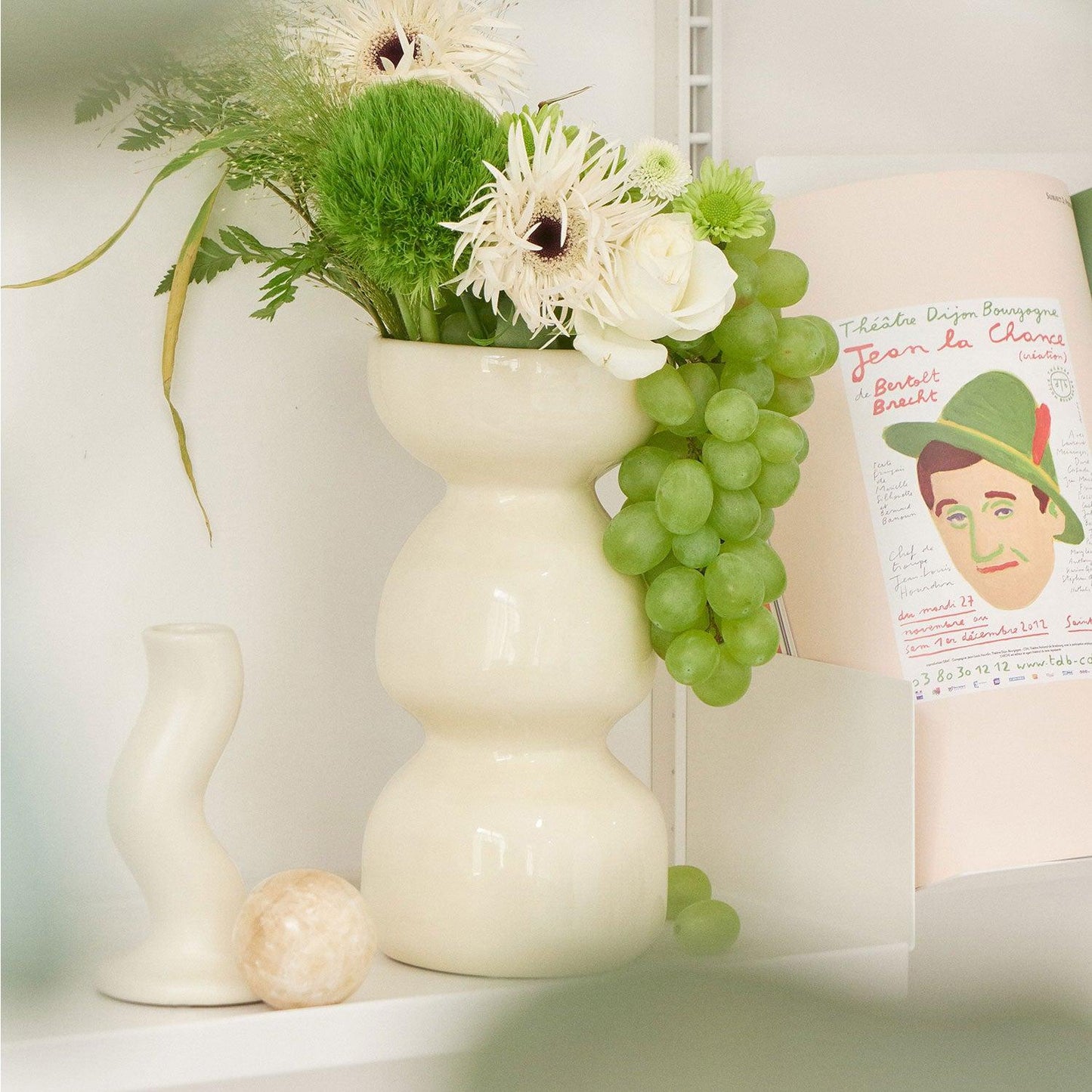 SRM - Cream Wave Handcrafted Ceramic Vase-Furnishings- A Bit Sleepy | Homedecor Concept Store