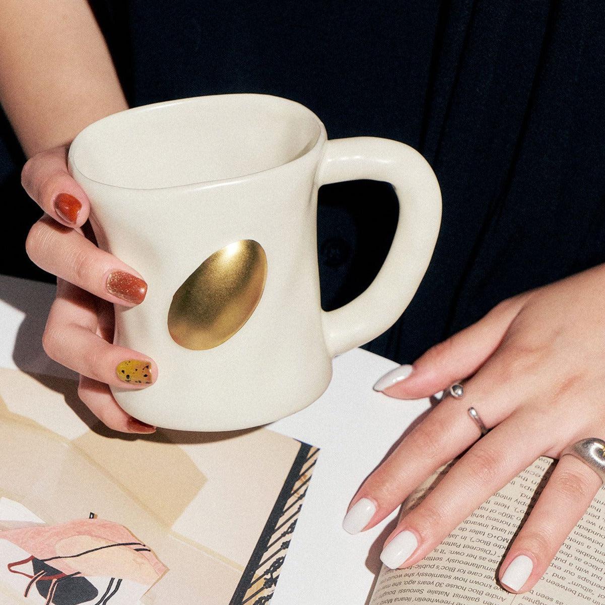 SRM - Golden Egg Handcrafted Ceramic Mug-Drinkware- A Bit Sleepy | Homedecor Concept Store