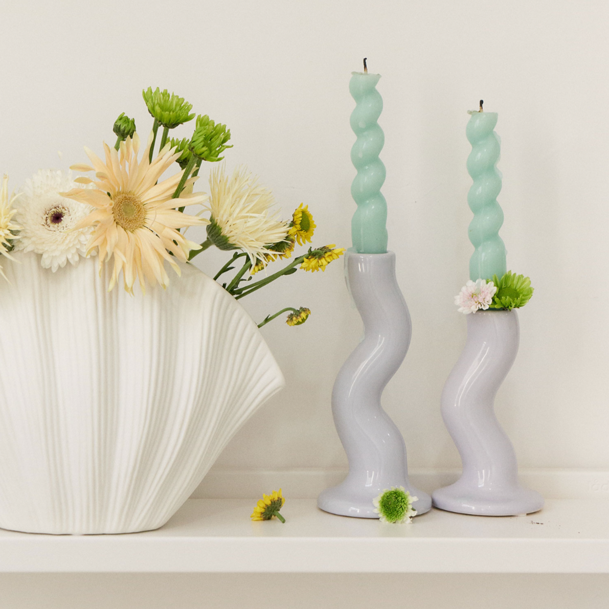 SRM - Twisty Polished Ceramic Candle Holder-Furnishings- A Bit Sleepy | Homedecor Concept Store