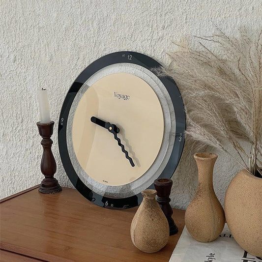 Voyage Simple Creamy Quartz Wall Clock-Furnishings- A Bit Sleepy | Homedecor Concept Store